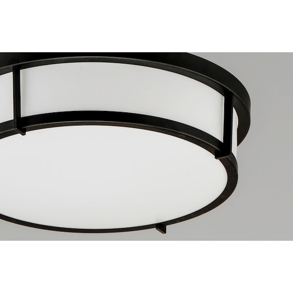 Rogue 3-Light 17 Wide Black Flush Mount Light